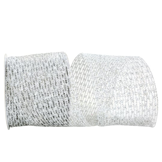 JAM Paper 4" x 10yd. Flex Net Stretch Metallic Wired Edge Mesh Ribbon